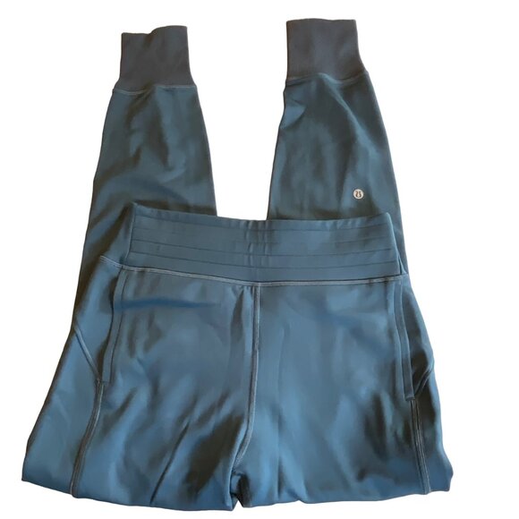 Lululemon Womens Teal Blue High-Waisted Leggings Size 4 Stretch & Breathable Fab - Picture 1 of 5